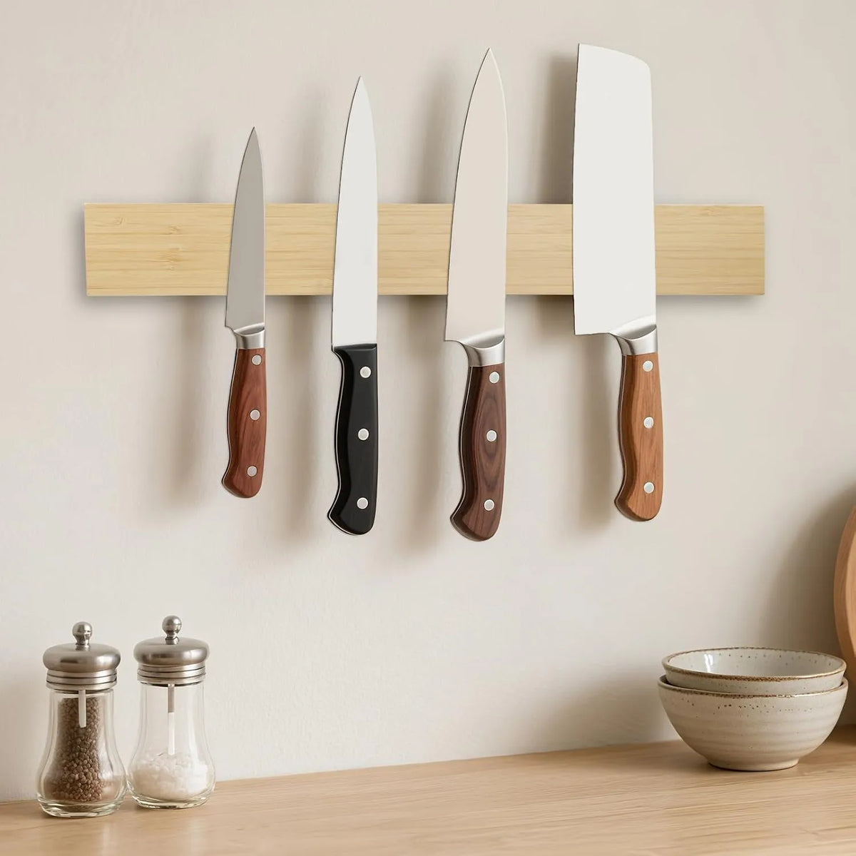 SMART&COOL Magnetno Držalo za Nože iz Bambusa 45 cm Bamboo MKH-DE NEW