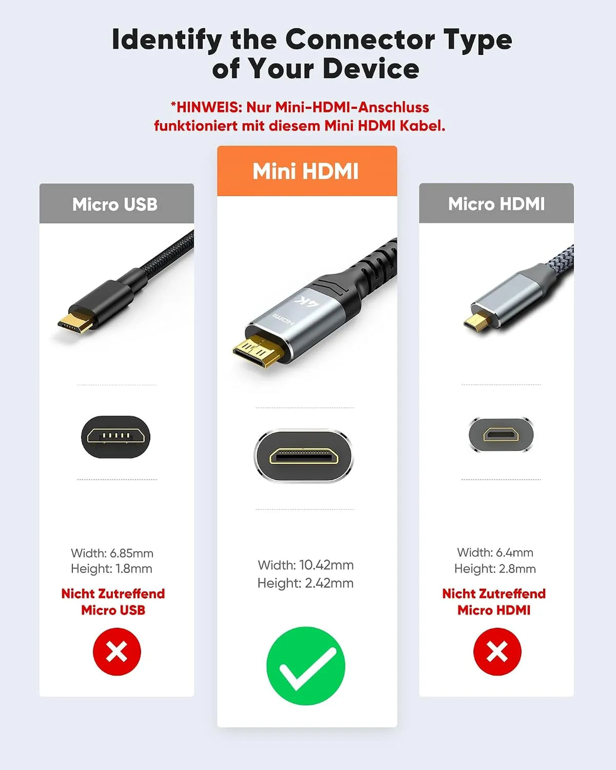 Snowkids Mini HDMI v HDMI Kabel