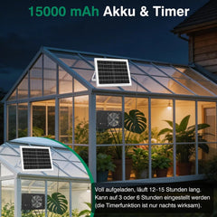 Solarni Ventilator z Baterijo in Časovnikom 28 cm
