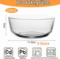 Steklene Skledice za Sladice 250 ml, 6 Kosov