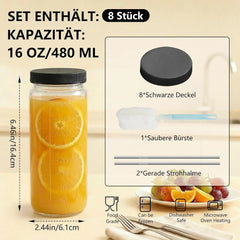 Steklene Steklenice Za Sok 480 ml, 8 Kosov