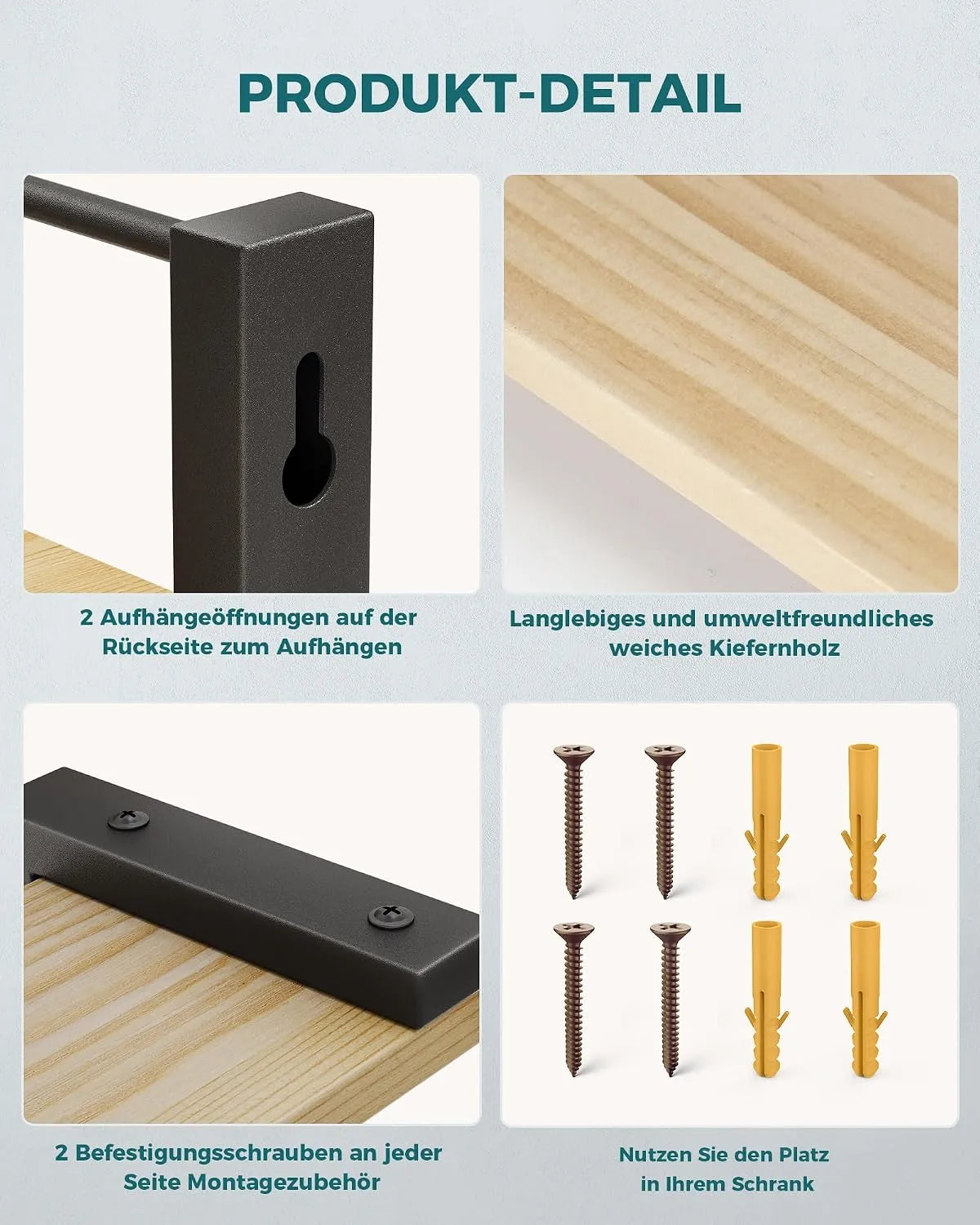 Stensko Stojalo za Začimbe 40 x 9 cm 2 Kosa