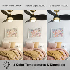 Stropni Ventilator z LED Lučjo in Daljincem 91.5 cm