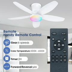 Stropni Ventilator z LED RGB Svetilko 91.4 cm