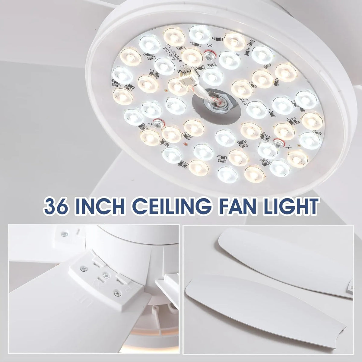 Stropni Ventilator z LED RGB Svetilko 91.4 cm