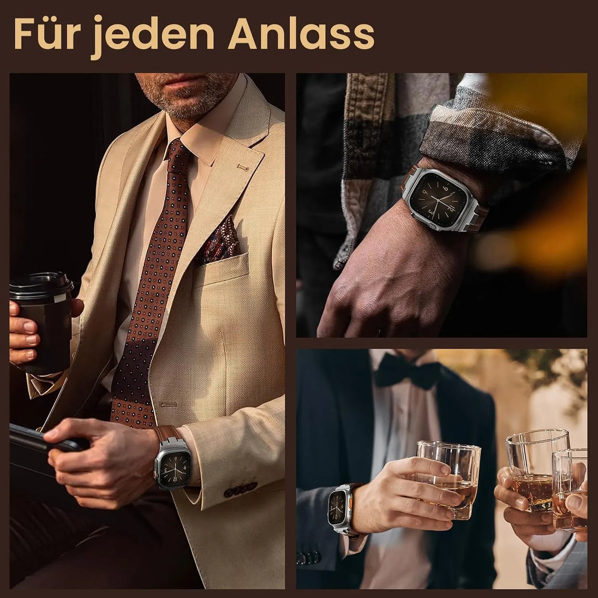 Suitisbest Usnjeni Pašček Za Apple Watch 42-49 mm 1 Kos