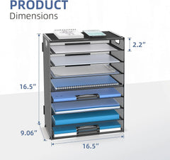 SUPEASY Namizni Organizator Dokumentov z 9 Razdelki 34.2 x 6.5 x 43 cm