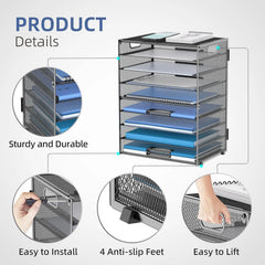 SUPEASY Namizni Organizator Dokumentov z 9 Razdelki 34.2 x 6.5 x 43 cm