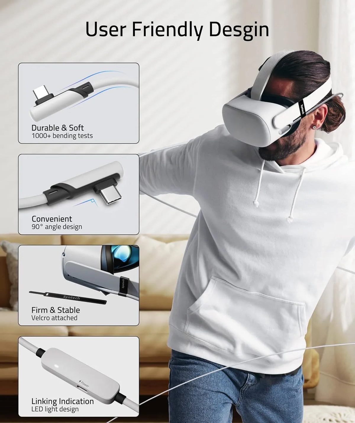 Syntech Link Kabel za VR Očala Quest 2 500 cm