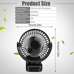 talifoca Mini USB Ventilator s Ščipalko 7 x 16 x 18.5 cm