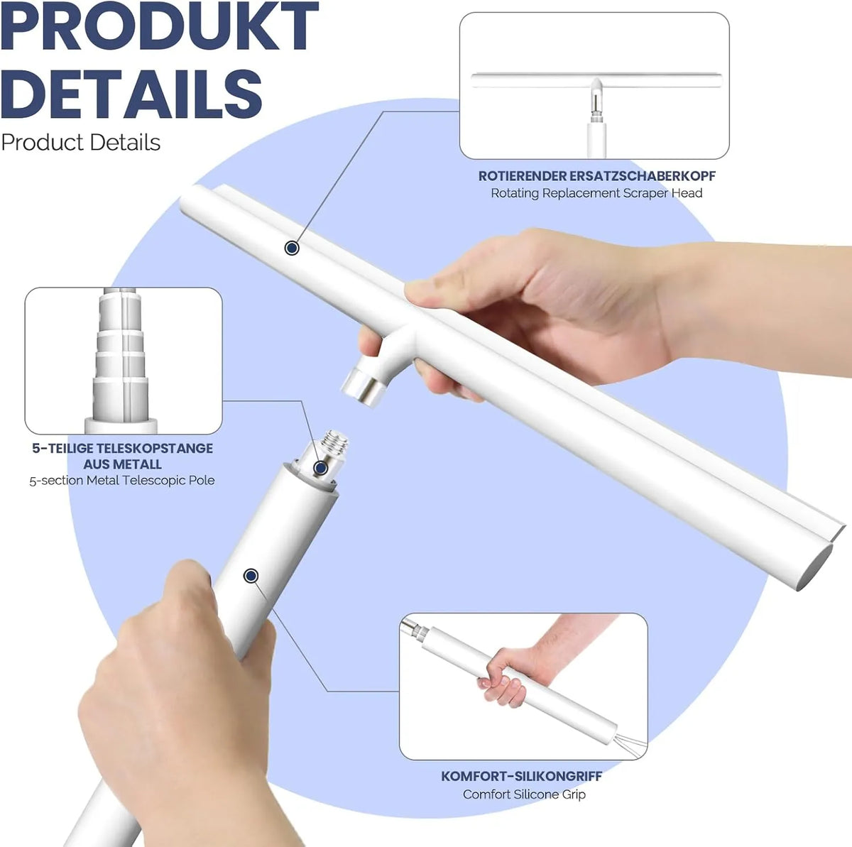 Teleskopsko Brisalo za Tuš in Steklo 29,5–120 cm