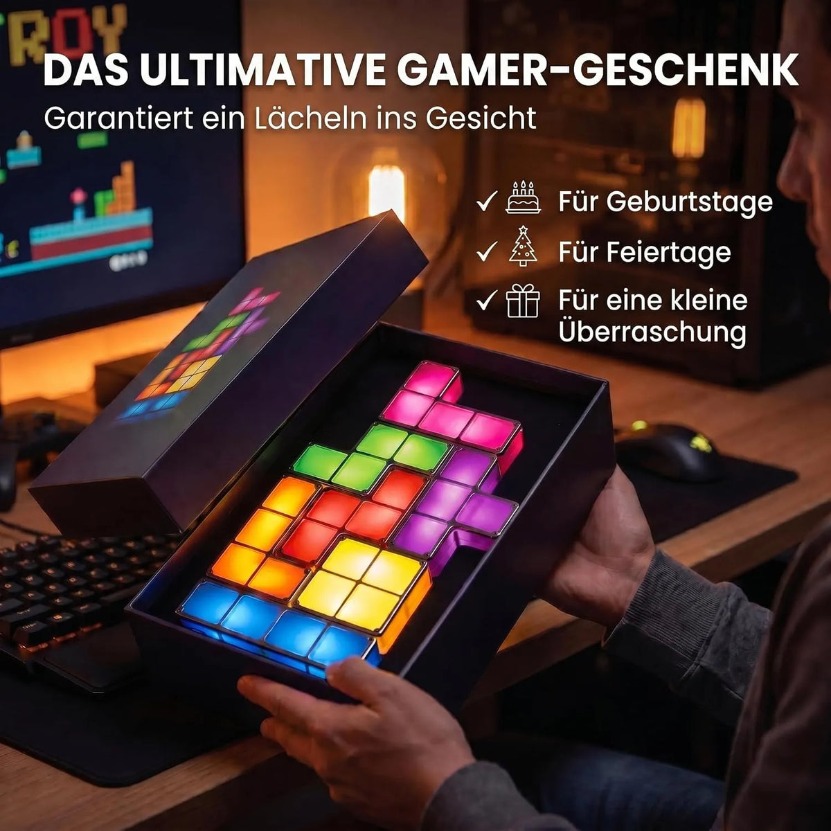 Tetris LED Namizna Svetilka 7 Kosov