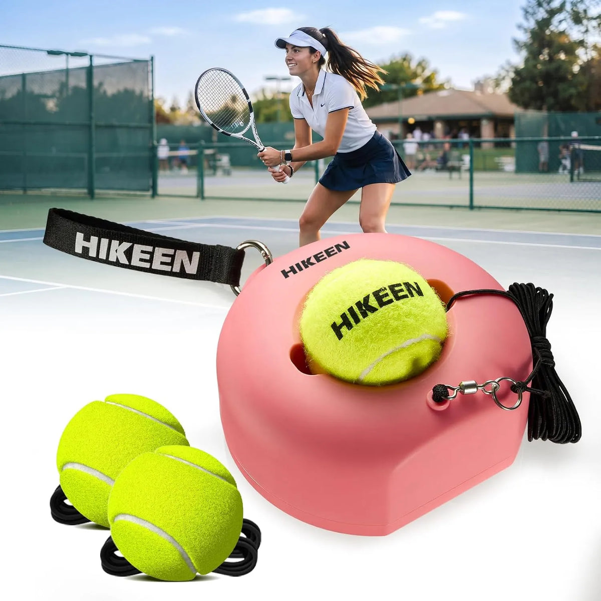Trenažer za Tenis in Padel s Kovinskim Podstavkom in 3 Žogicami