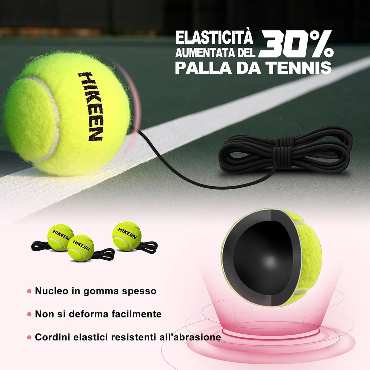 Trenažer za Tenis in Padel s Kovinskim Podstavkom in 3 Žogicami