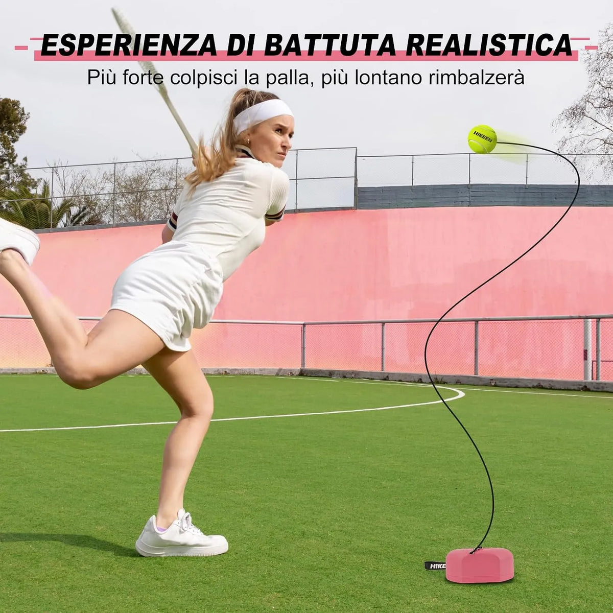 Trenažer za Tenis in Padel s Kovinskim Podstavkom in 3 Žogicami