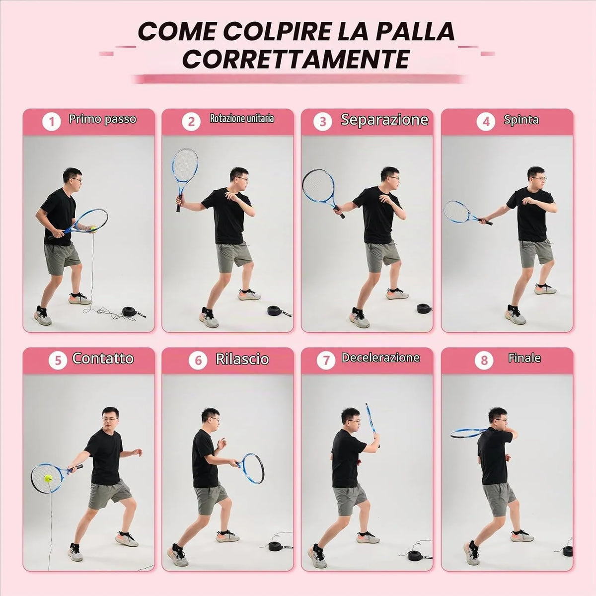 Trenažer za Tenis in Padel s Kovinskim Podstavkom in 3 Žogicami