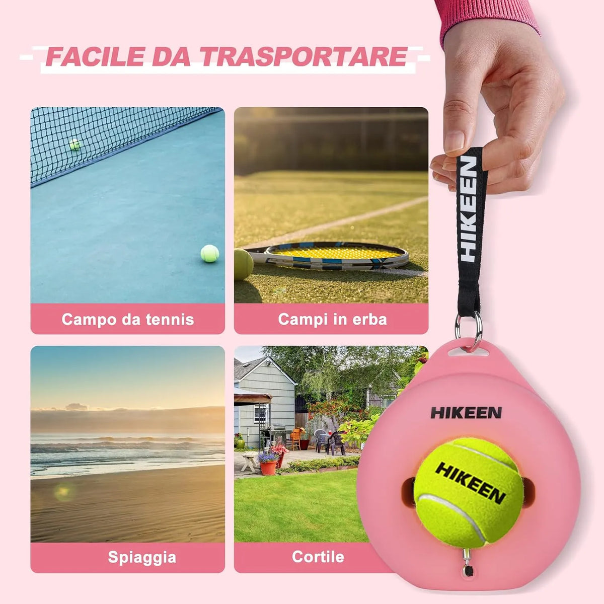 Trenažer za Tenis in Padel s Kovinskim Podstavkom in 3 Žogicami