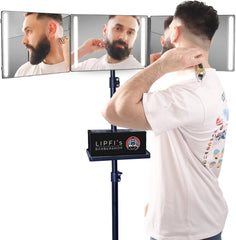 Tridelno LED Ogledalo za Samostojno Striženje s Stojalom 51.8 x 27.7 cm