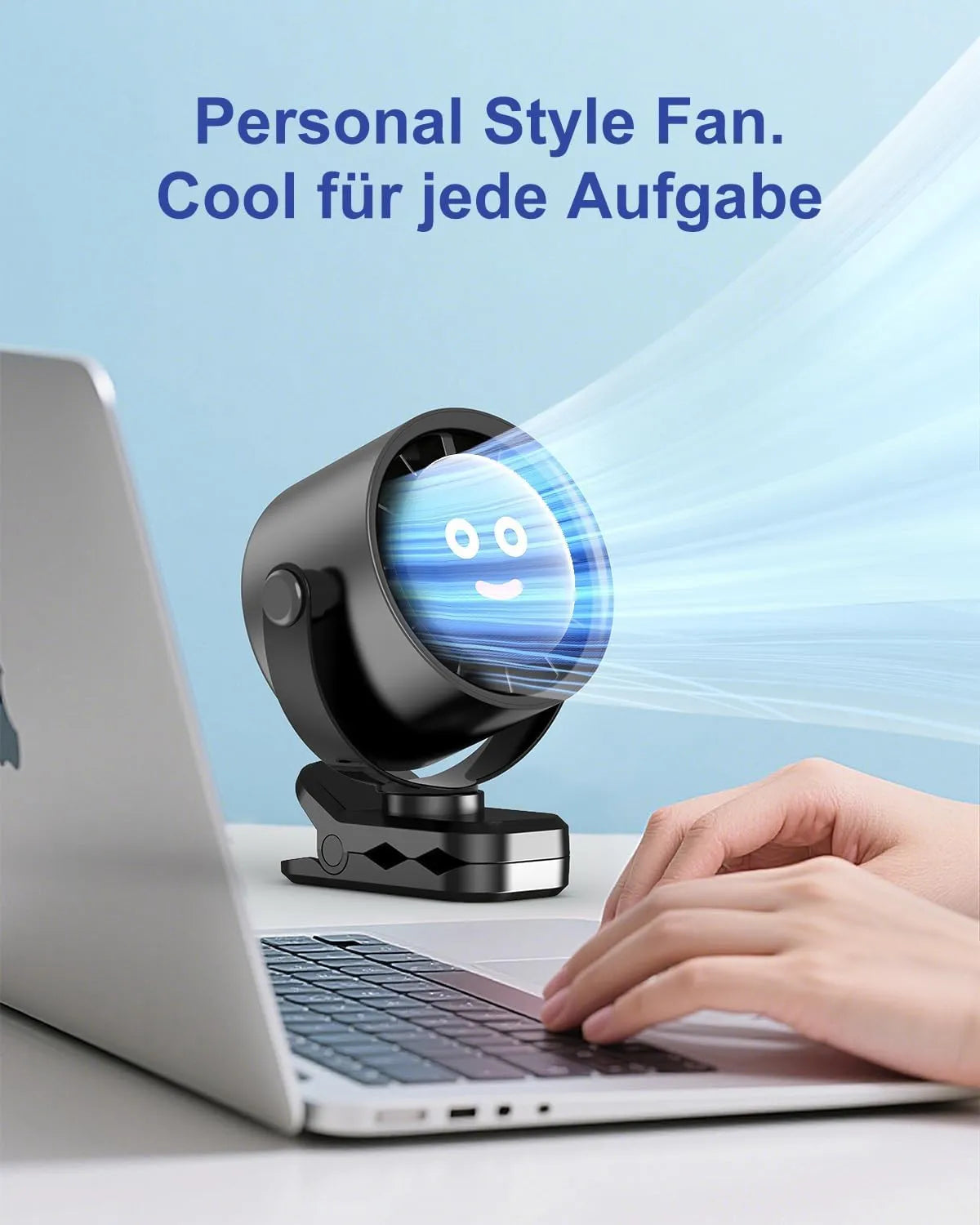 USB-C Polnilni Namizni Ventilator s Ščipalko 1x1x1 cm