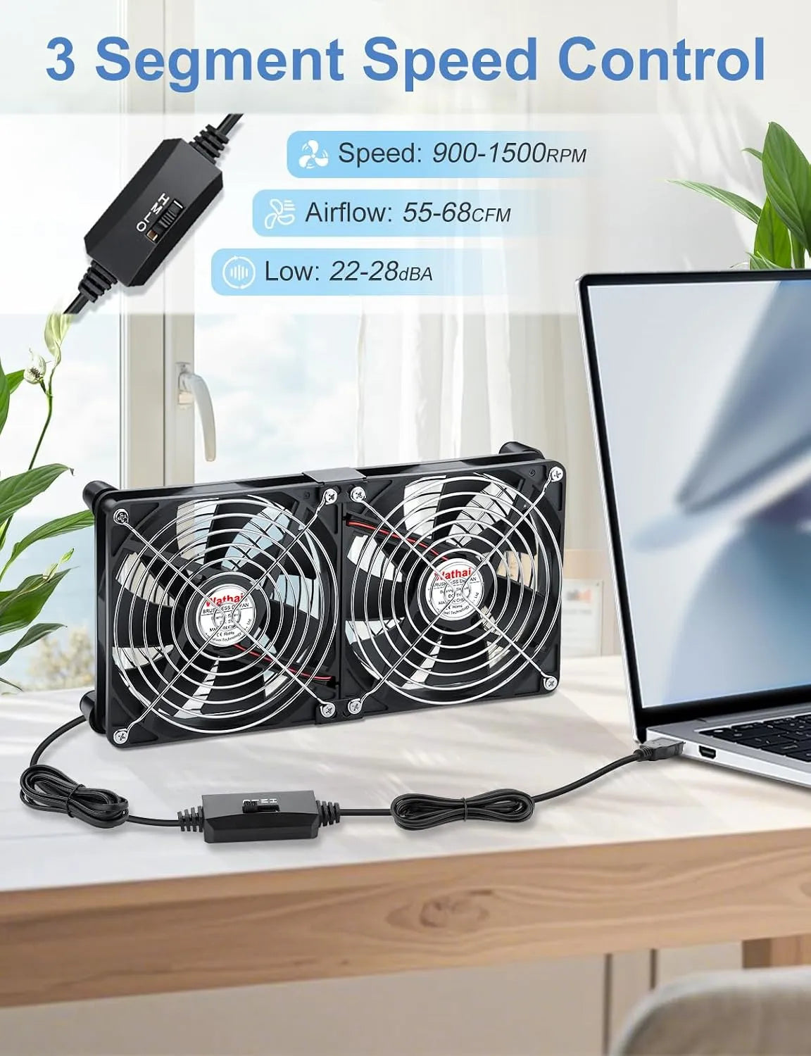 USB Ventilator 2-v-1 14 cm