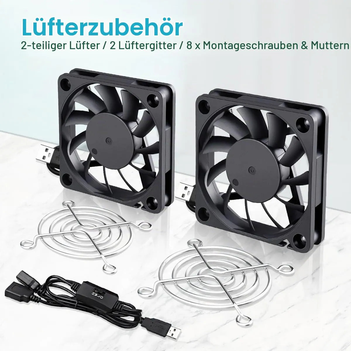 USB Ventilator za Hlajenje 6 x 1 cm 2 Kosa