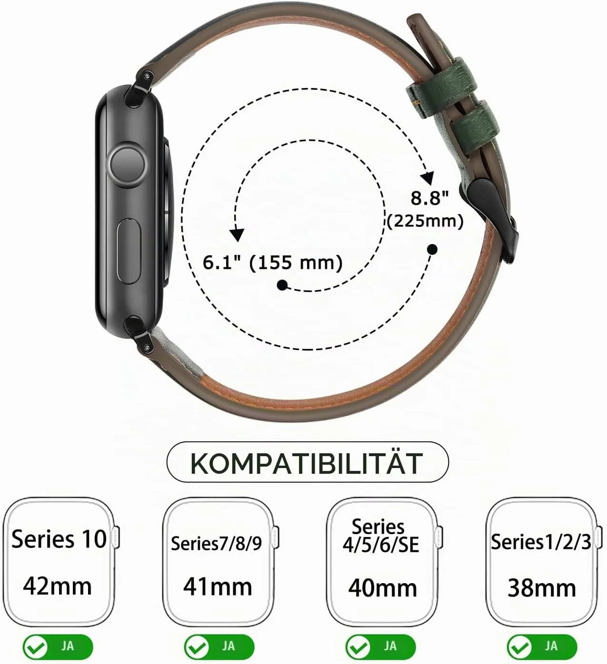 Usnjen Pašček za Apple Watch 38 mm - 42 mm 1 Kos