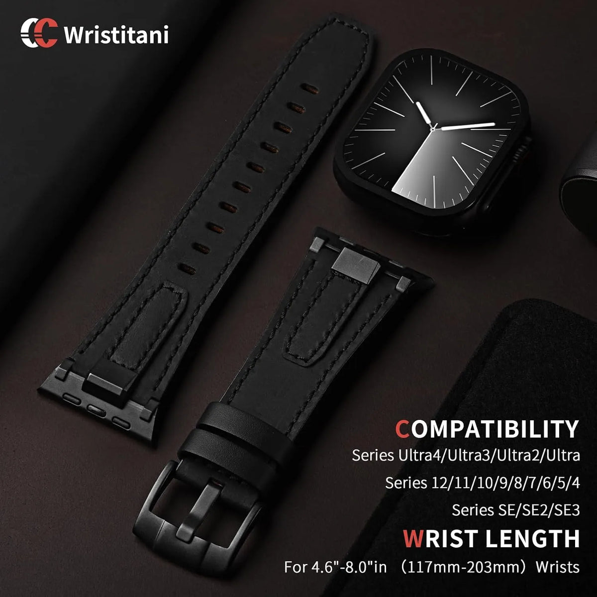 Usnjeni Pašček za Apple Watch Ultra, SE in Series
