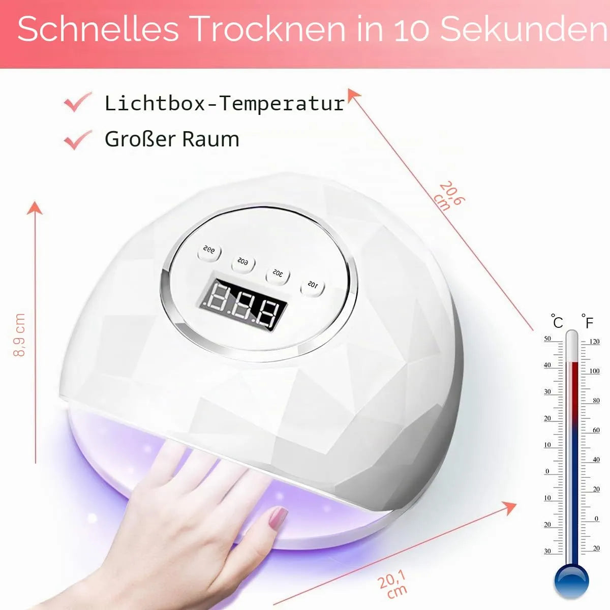 UV LED Lučka za Nohte 86 W 20.1 x 20.1 x 8.9 cm