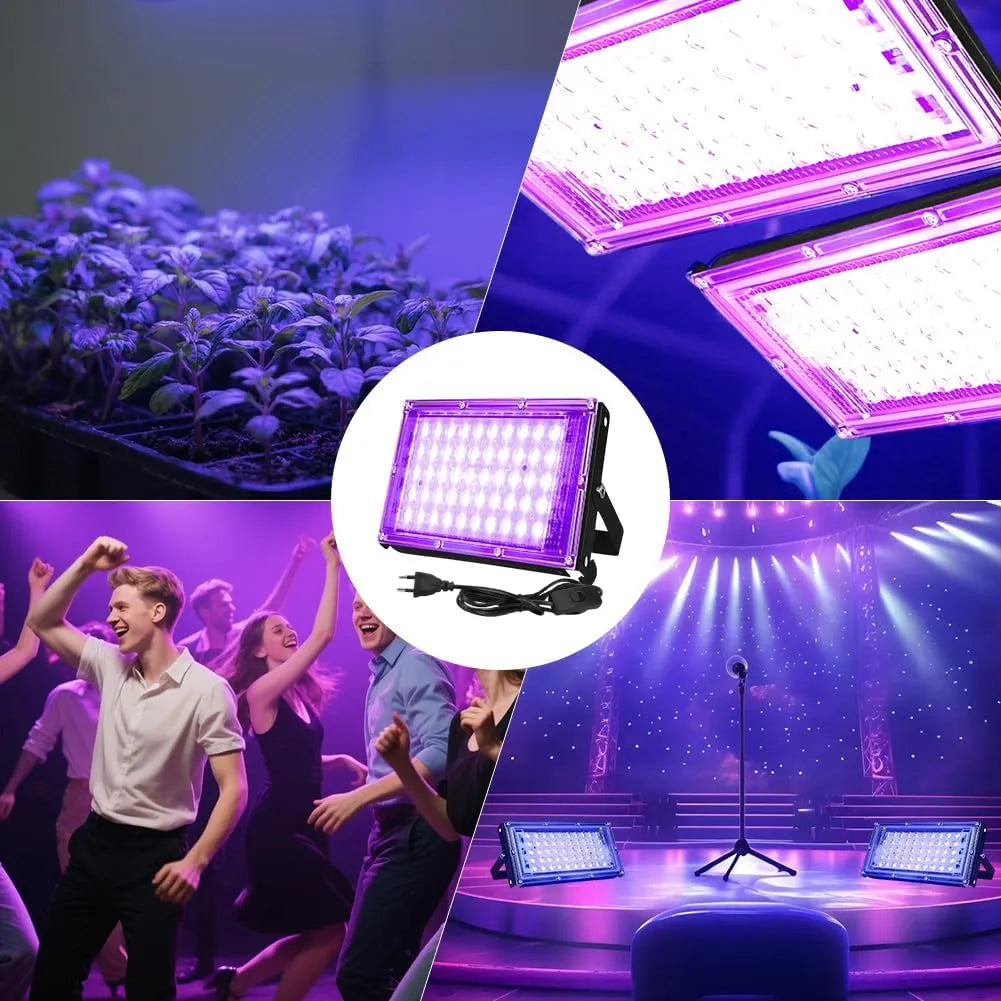 UV LED Reflektor Črna Luč 50W, 2 Kosa