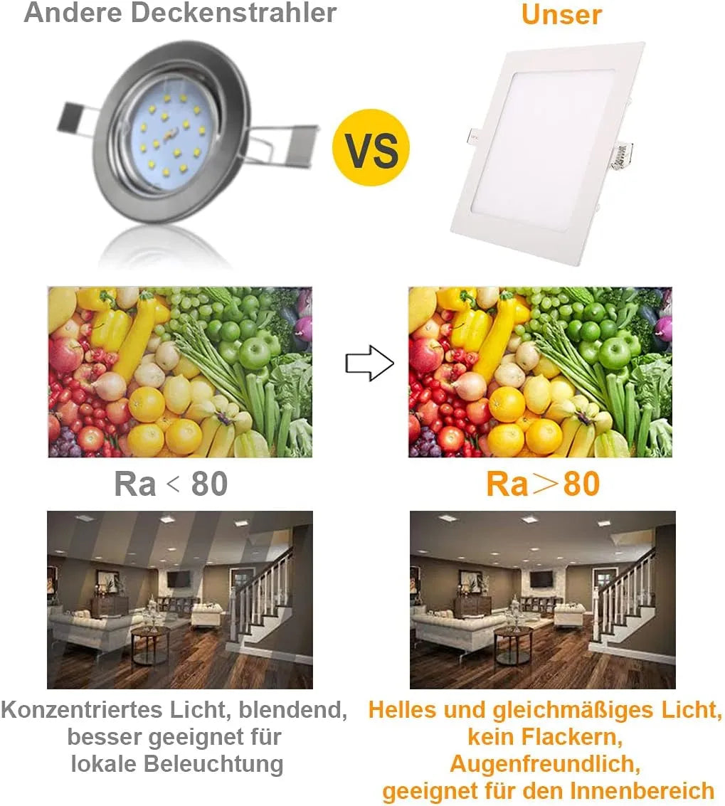 Vgradna Kvadratna LED Panelna Svetilka 9W 12,5x12,5 cm 5 Kosov