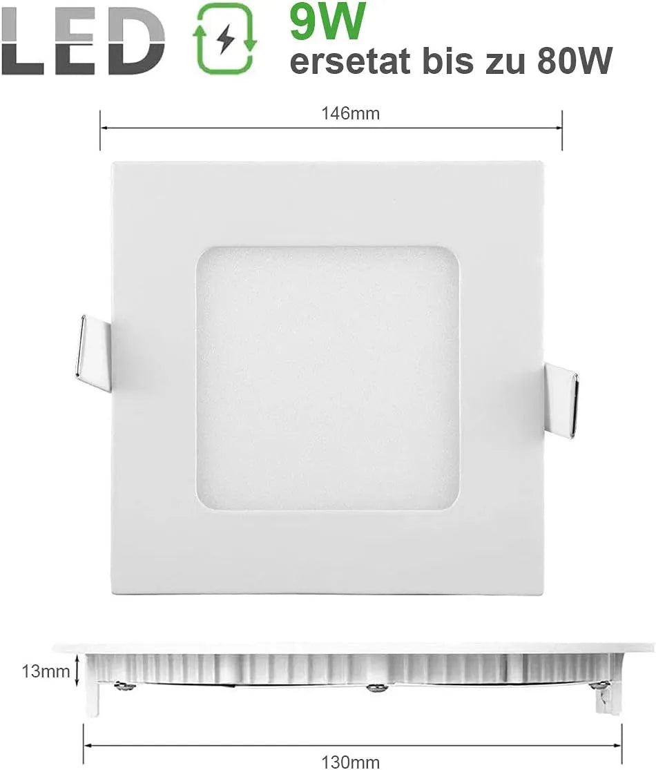 Vgradna Kvadratna LED Panelna Svetilka 9W 12,5x12,5 cm 5 Kosov