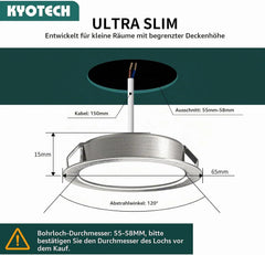 Vgradna LED Svetilka za Pohištvo 230 V 4 W 6,5 cm
