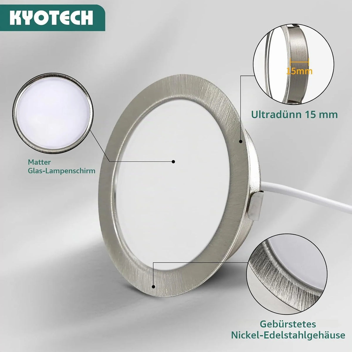Vgradna LED Svetilka za Pohištvo 230 V 4 W 6,5 cm