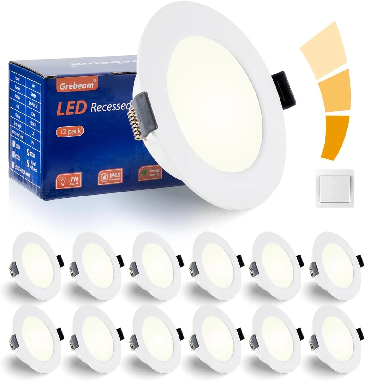 Vgradne LED Luči 7W Zatemnilne 4000K, 12 Kosov