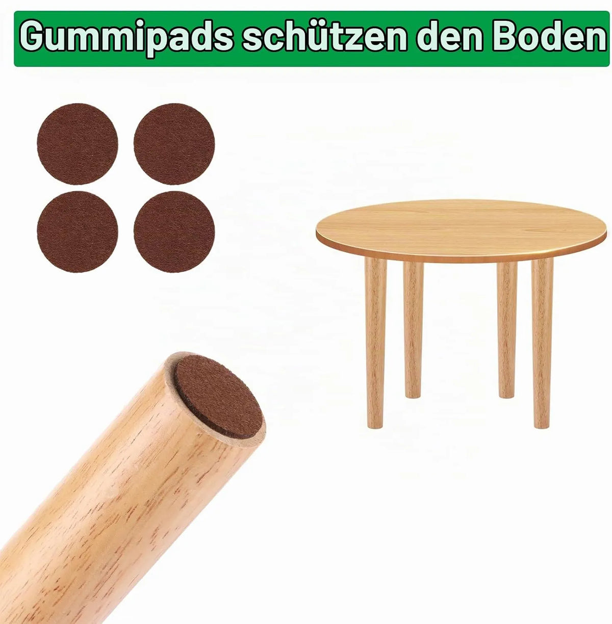 VIDETOL 4-delni Set Lesenih Nog za Pohištvo 5 x 40 cm