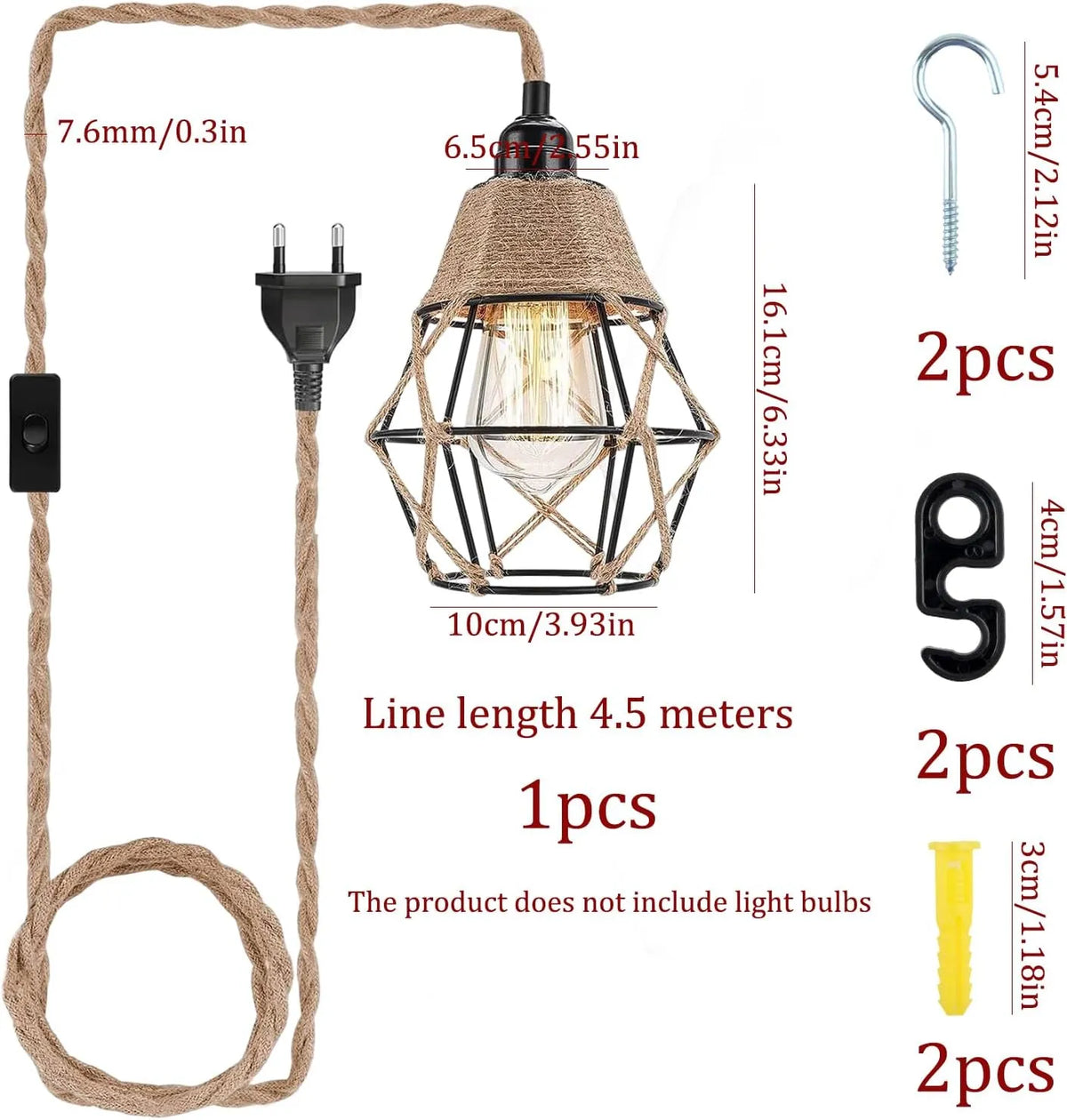 Viseča Svetilka z Vrvjo 450 cm