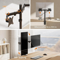 VonHaus Dvojno Namizno Držalo Za Monitor 13-32"
