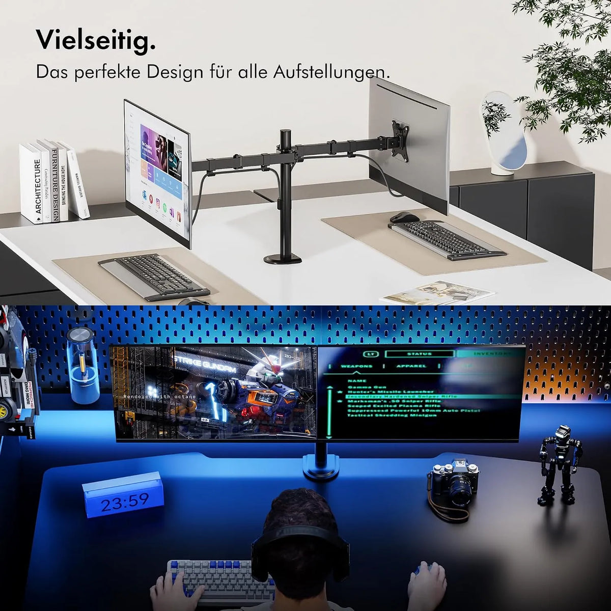 VonHaus Dvojno Namizno Držalo Za Monitor 13-32"