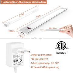 WOBSION Podpultna LED Svetilka za Kuhinjo 42 cm 2 Kosa