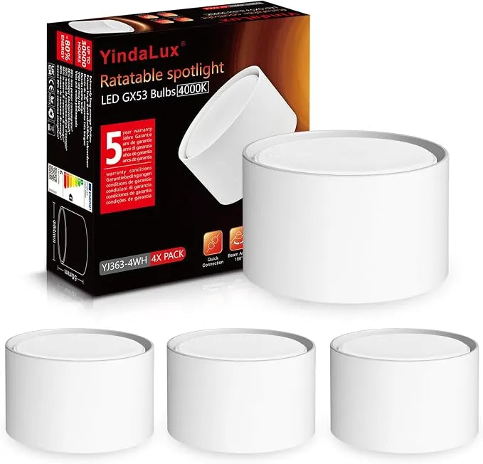 YindaLux Nadgradni LED Stropni Reflektor 8,4 x 5 cm 4 Kosi