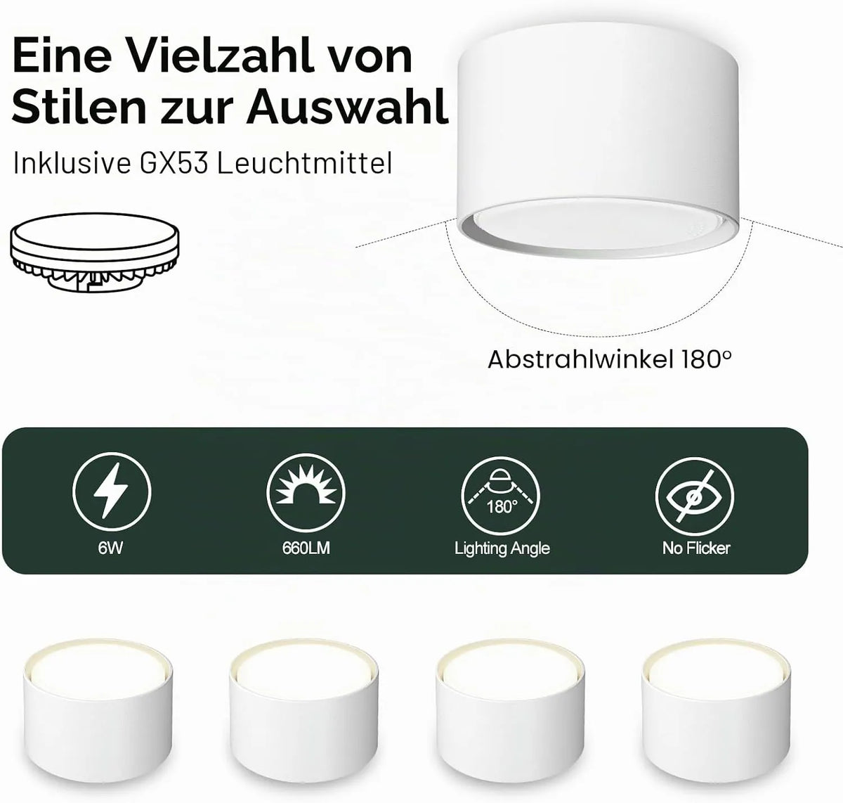 YindaLux Nadgradni LED Stropni Reflektor 8,4 x 5 cm 4 Kosi