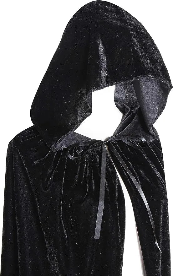 Žameten Vampirski Plašč s Kapuco 190 cm