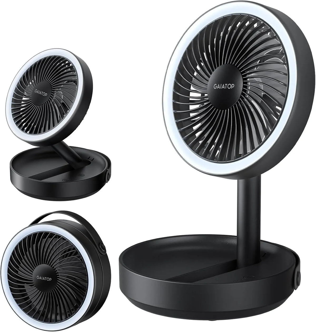 Zložljiv Namizni Ventilator z Nočno Lučko 17.2 cm