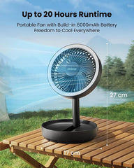 Zložljiv Namizni Ventilator z Nočno Lučko 17.2 cm