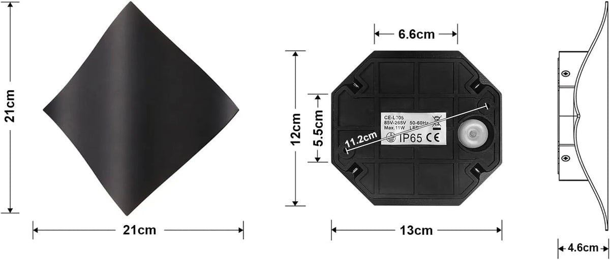 Zunanja LED Stenska Svetilka 21,1 x 4,6 x 21,1 cm