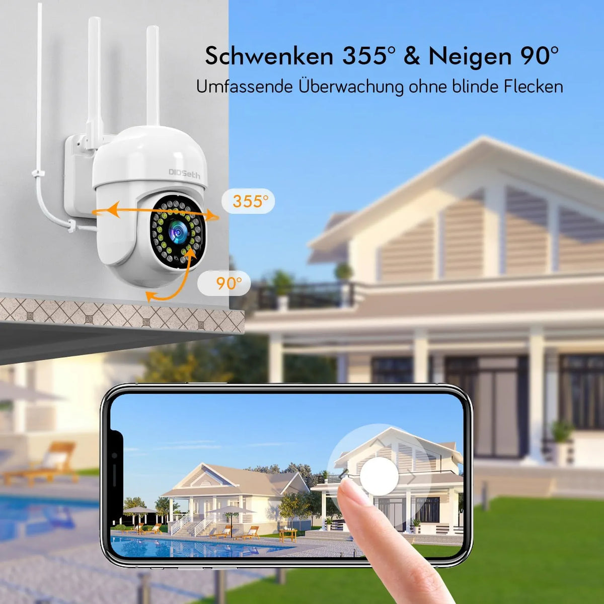 Zunanja Nadzorna Kamera Wi-Fi 2K PTZ 2 Kos